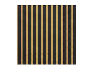 Salvetes Stripes Gold 33 x 33 cm (1 iepak. / 20 gab.) cena un informācija | Vienreizējie trauki | 220.lv