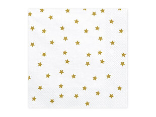 Салфетки Stars gold 33х33 см (1 упаковка / 20 шт.) цена и информация | Праздничная одноразовая посуда | 220.lv