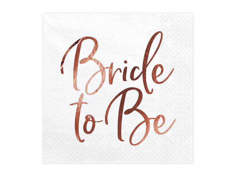 Salvetes Bride to be Rose Gold 33 x 33 cm (1 iepak. / 20 gab.) цена и информация | Vienreizējie trauki | 220.lv