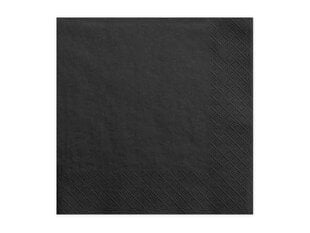 Трехслойные салфетки Black 33x33 см (1 упаковка / 20 штук) цена и информация | Праздничная одноразовая посуда | 220.lv