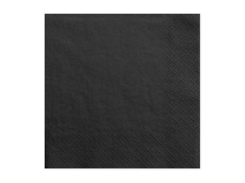 3 slāņu salvetes Black 33 x 33 cm (1 iepak. / 20 gab.) cena un informācija | Vienreizējie trauki | 220.lv