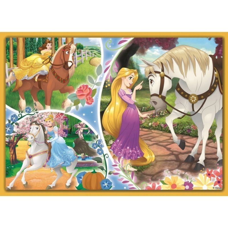 Pužļu komplekts Trefl 4 in 1 Disney Princess, 70+54+48+35 cena un informācija | Puzles, 3D puzles | 220.lv