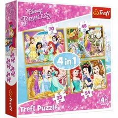 Pužļu komplekts Trefl 4 in 1 Disney Princess, 70+54+48+35 цена и информация | Пазлы | 220.lv