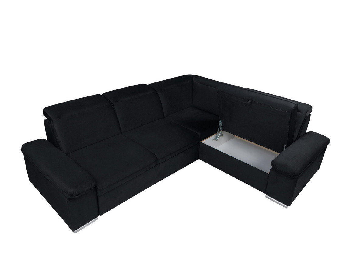 Stūra dīvāns BRW Darby, melns cena un informācija | Stūra dīvāni | 220.lv