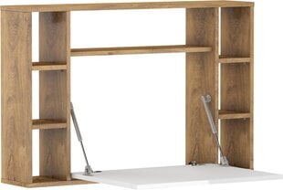 Полка трансформер-письменный стол для ноутбука Muse, коричневый/белый цена и информация | Компьютерные, письменные столы | 220.lv