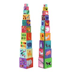 Развивающие картонные блоки - Животные и природа (10 шт.), Djeco DJ08505 цена и информация | Игрушки для малышей | 220.lv