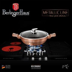 Berlinger Haus Metallic Line Rose Gold Edition кастрюля с крышкой, 28 см, 3,8 л цена и информация | Кастрюли, скороварки | 220.lv