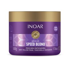 Matu maska dzeltenu toņu noņemšanai INOAR Speed Blond Mask 500 g cena un informācija | Kosmētika matu stiprināšanai | 220.lv