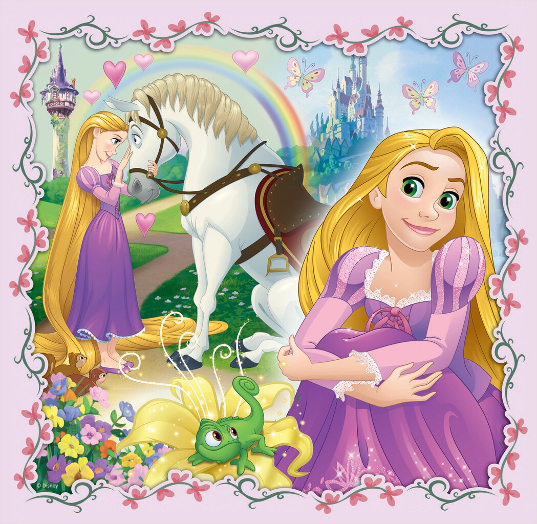 Pužļu komplekts Trefl 3 in 1 Disney Princess, 20+50+36 цена и информация | Puzles, 3D puzles | 220.lv