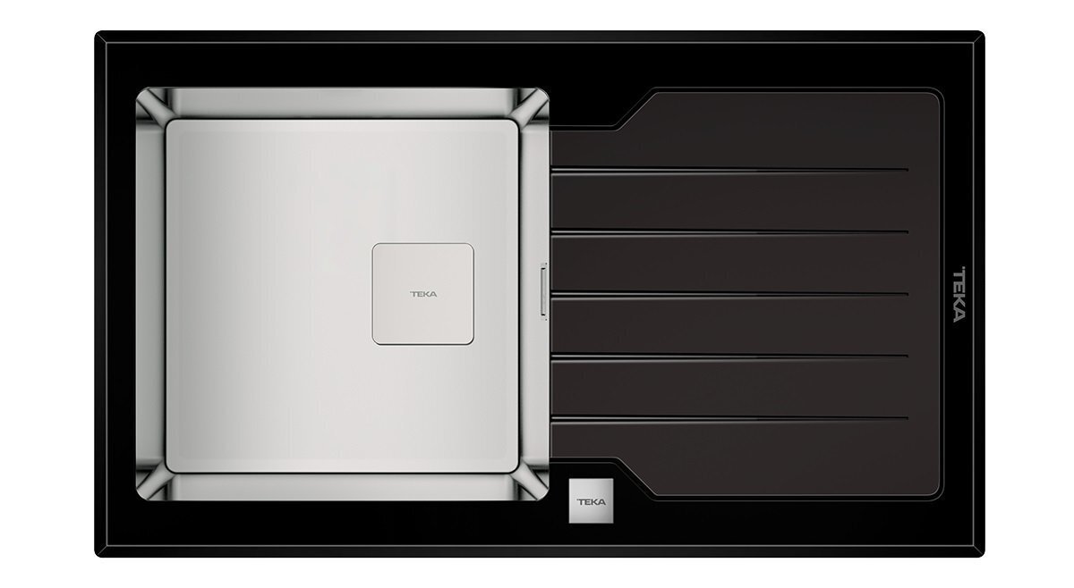 Iebūvējamā stikla virtuves izlietne TEKA LUX 860x510 1B 1D цена и информация | Virtuves izlietnes | 220.lv
