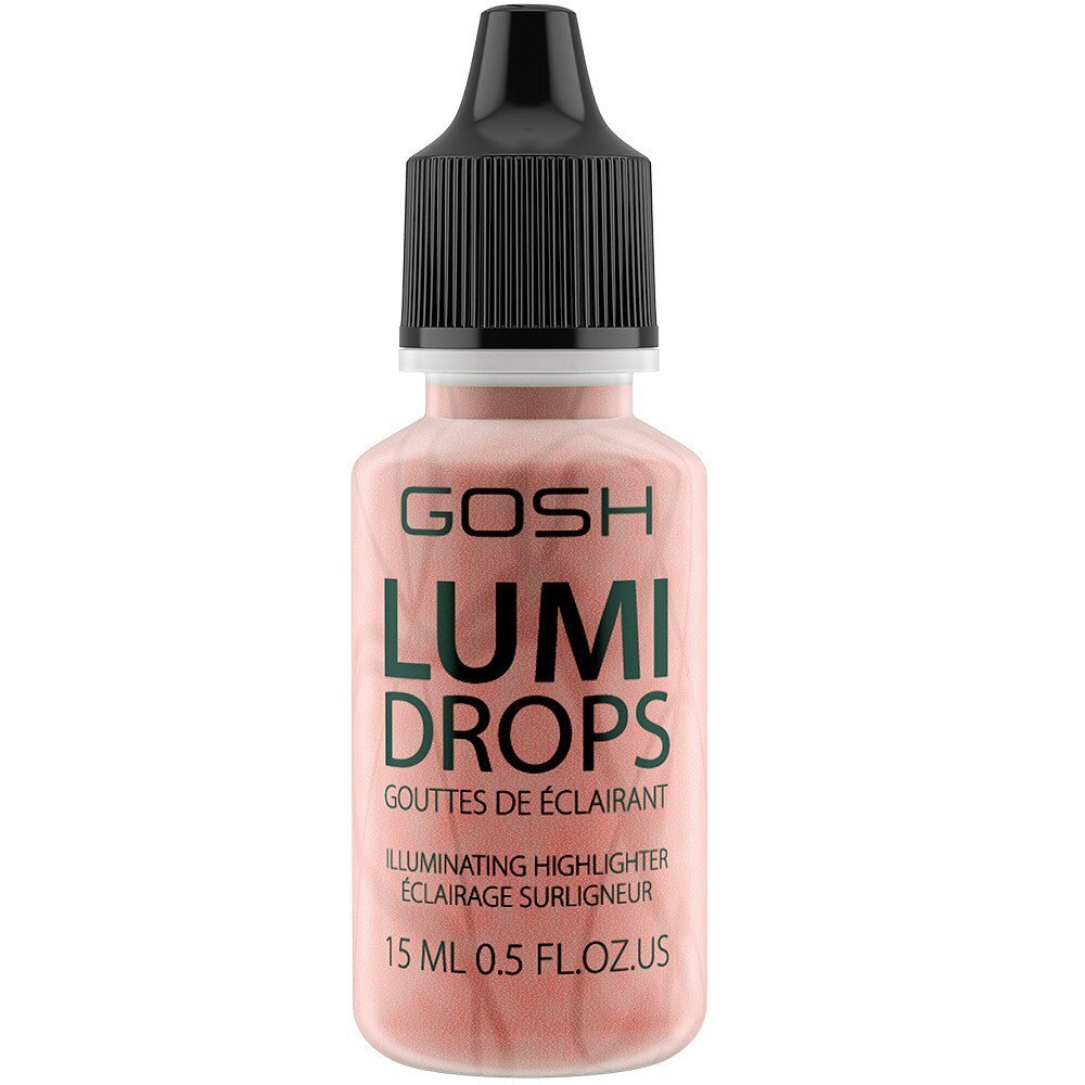 Šķidrs bronzeris-sārtums Gosh Lumi Drops 15 ml, 012 Rosegold cena un informācija | Bronzeri, vaigu sārtumi | 220.lv