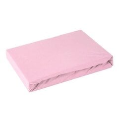 Palags ar gumiju Jersey2 220x200 cm, rozā cena un informācija | Palagi | 220.lv