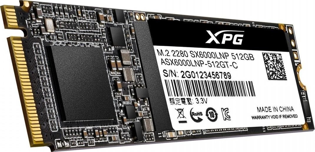 ADATA 512GB M.2 PCIe NVMe XPG SX6000 Lite cena un informācija | Iekšējie cietie diski (HDD, SSD, Hybrid) | 220.lv