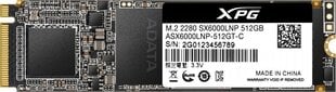 ADATA 512GB M.2 PCIe NVMe XPG SX6000 Lite цена и информация | Внутренние жёсткие диски (HDD, SSD, Hybrid) | 220.lv