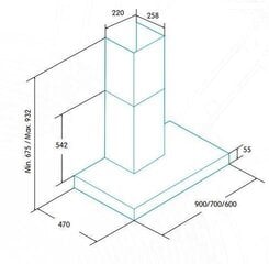 Edesa ECB-6411 X цена и информация | Вытяжки на кухню | 220.lv