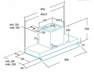 Edesa ECG-9832 X cena un informācija | Tvaika nosūcēji | 220.lv