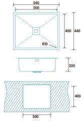 Edesa MAKALU BE 50X40 1C R-10 цена и информация | Раковины на кухню | 220.lv