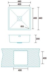 Edesa MAKALU BE 40X40 1C R-10 цена и информация | Раковины на кухню | 220.lv