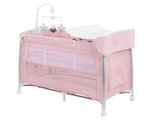Ceļojuma gultiņa manēža ar diviem līmeņiem apakšā Kikkaboo Dessine Moi Pink cena un informācija | Manēžas | 220.lv