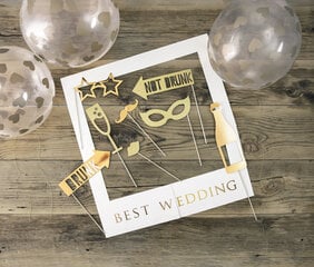 Рамочка для селфи Best Wedding 50 х 59,5 см ( 1 кор/ 50 упак) цена и информация | Праздничные декорации | 220.lv