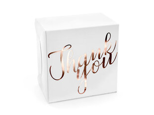 Декоративная коробка для лакомств Thank you Rose Gold 14x8,5x14 см (1 упак/ 10 шт) цена и информация | Праздничная одноразовая посуда | 220.lv