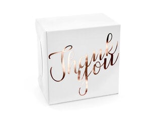 Декоративная коробка для лакомств Thank you Rose Gold 14x8,5x14cm см (1 кор / 30 упак) (1 упак/ 10 шт) цена и информация | Праздничная одноразовая посуда | 220.lv