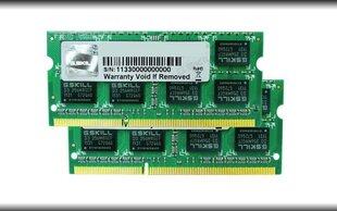 G.Skill DDR3 SODIMM 2x2 ГБ 1600 МГц CL9 (F3-12800CL9D-4GBSQ) цена и информация | Оперативная память (RAM) | 220.lv