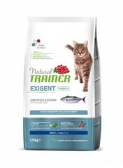 Trainer Natural Cat Exigent Blue Fish izvēlīgiem kaķiem ar zilganajām zivīm 1,5kg cena un informācija | Sausā barība kaķiem | 220.lv