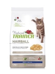 Trainer Natural Cat Hairball chicken для кошек от формирования волосяных шариков с курицей 1,5кг цена и информация | Сухой корм для кошек | 220.lv