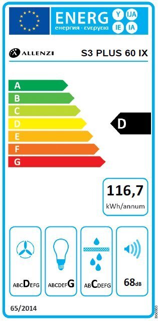 Allenzi S3 PLUS 60 IX цена и информация | Tvaika nosūcēji | 220.lv