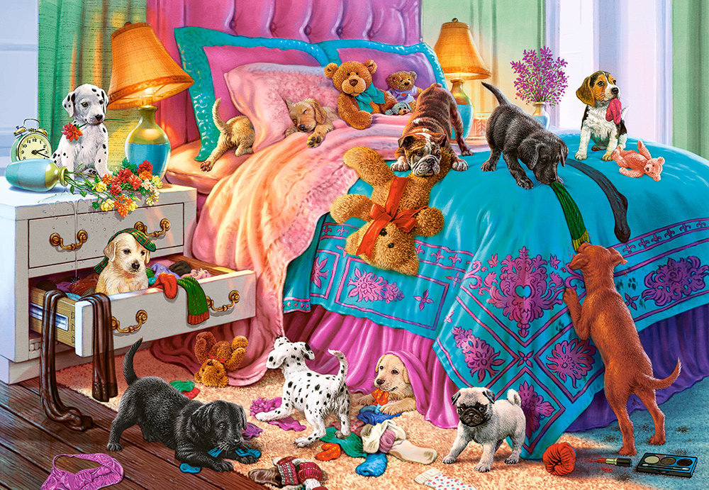 Puzle Castorland Naughty Puppies, 1000 detaļas cena un informācija | Puzles, 3D puzles | 220.lv