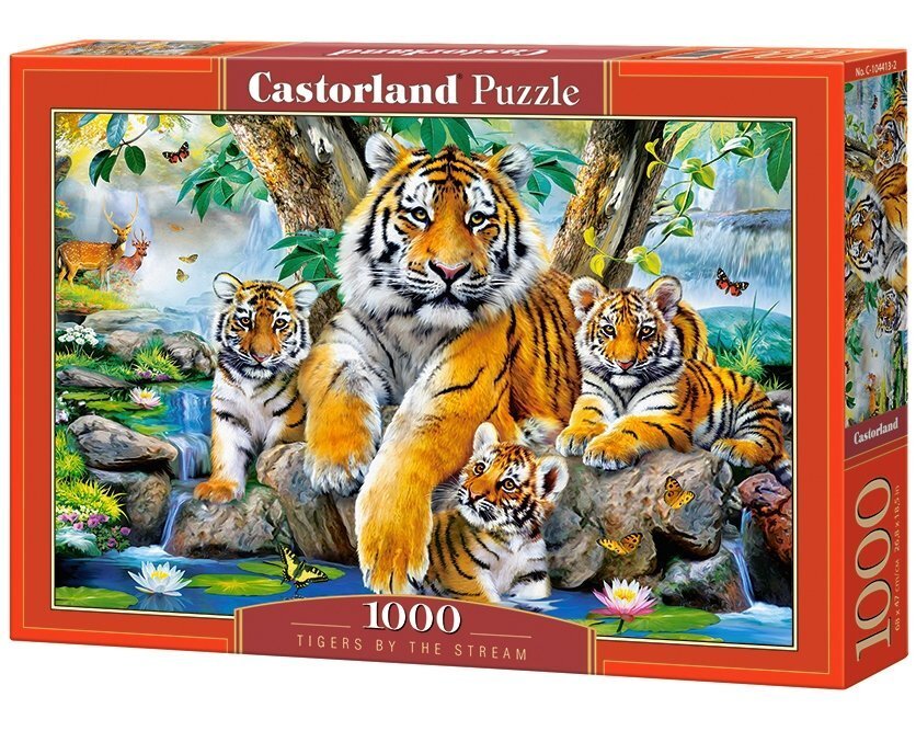 Puzle Puzzle Castorland Tigers by the Stream, 1000 detaļas cena un informācija | Puzles, 3D puzles | 220.lv