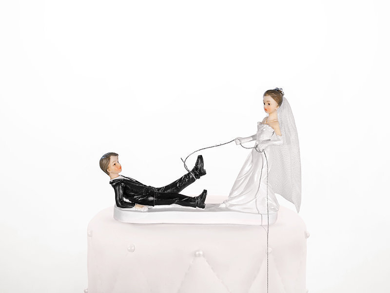 Dekors kūkai Newly-weds with a rope 13 cm (1 kaste/ 24 gab.) цена и информация | Vienreizējie trauki | 220.lv