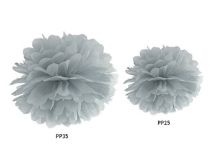 Помпон, серый, 35 см цена и информация | Праздничные декорации | 220.lv