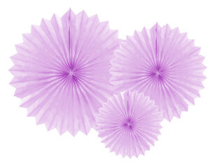 Piekarināmas dekorācijas - vēdekļi Lavender 20-40 cm (1 iepak/ 3 gab.) cena un informācija | Svētku dekorācijas | 220.lv