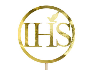 Iespraužama dekorācija IHS Gold 22 cm cena un informācija | Vienreizējie trauki | 220.lv