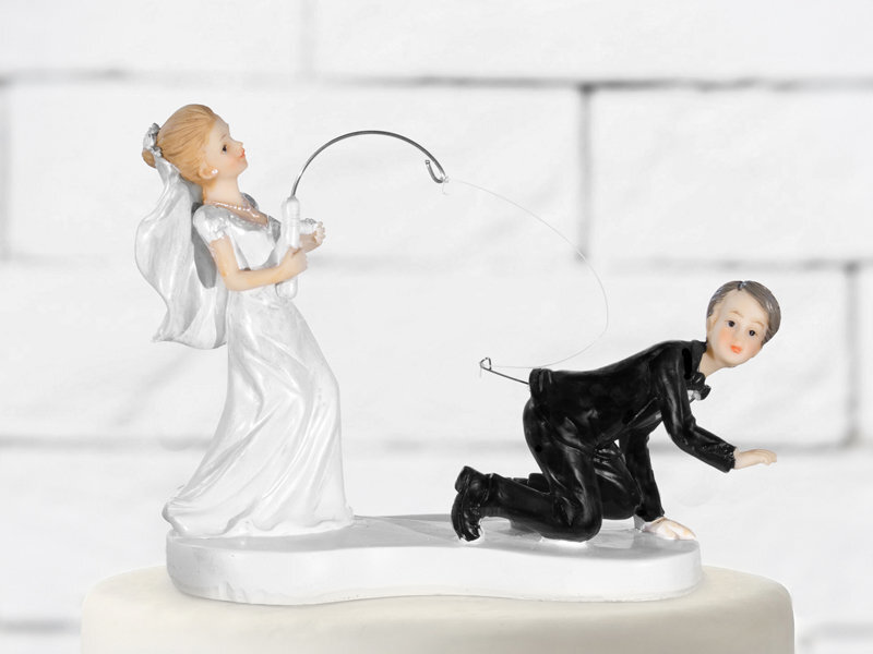 Dekors kūkai Newly-weds with a fishing rod 13 cm цена и информация | Vienreizējie trauki | 220.lv