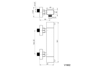 Dušas jaucējkrāns Rubineta Thermo-12 SQ cena un informācija | Jaucējkrāni | 220.lv