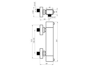 Смеситель для душа Rubineta Thermo-12/K SQ цена и информация | Смесители | 220.lv