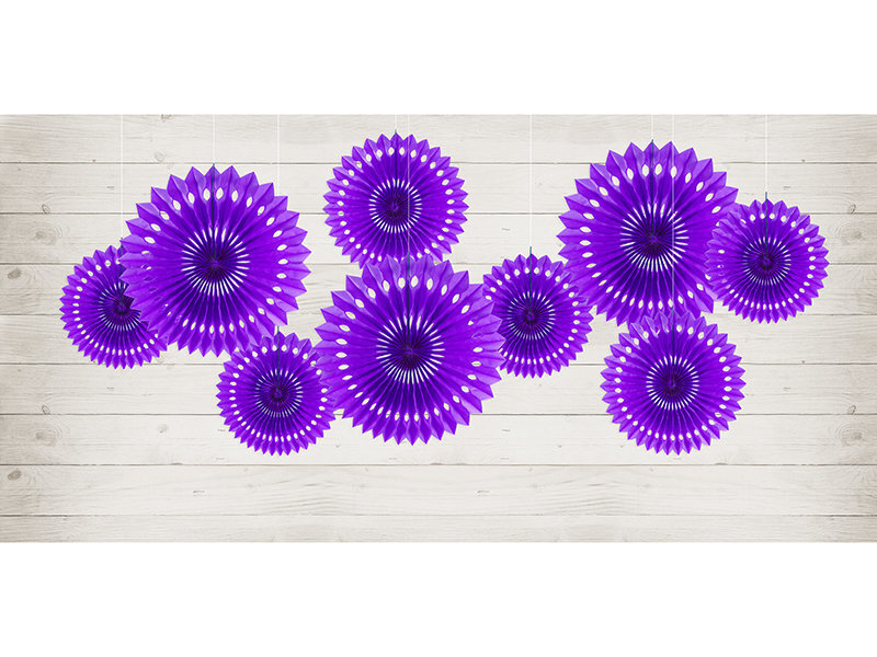 Piekarināmas dekorācijas - vēdekļi Violet 20-30 cm (1 iepak/ 3 gab.) cena un informācija | Svētku dekorācijas | 220.lv