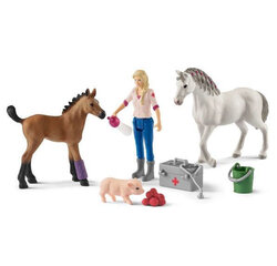 Набор фигурок Визит к ветеринару Schleich Farm World цена и информация | Игрушки для девочек | 220.lv