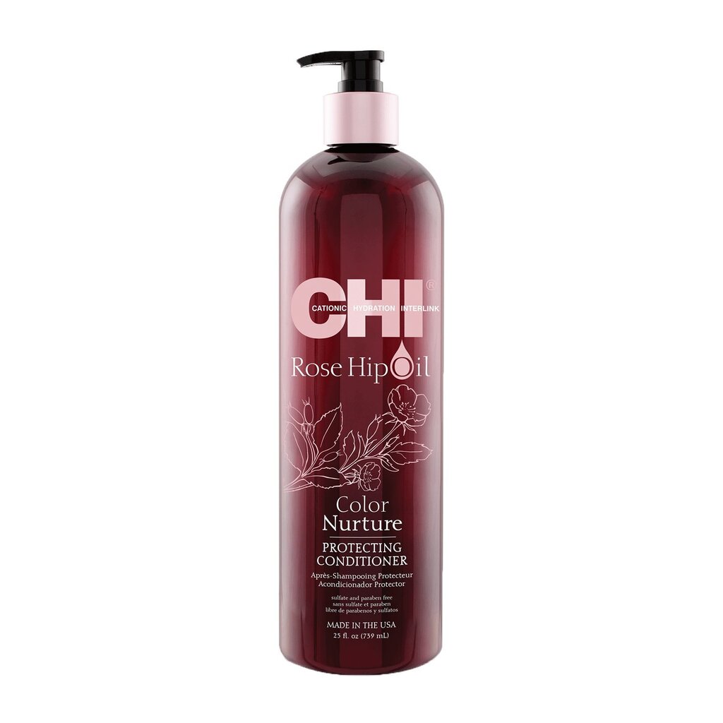 Kondicionieris krāsotiem matiem CHI Rose Hip OIL Conditioner, 739 ml cena un informācija | Matu kondicionieri, balzāmi | 220.lv