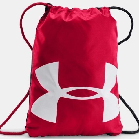 Soma sporta apģērbam Under Armour Ozsee Sackpack, sarkana/melna cena un informācija | Sporta somas un mugursomas | 220.lv