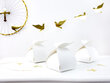 Dekoratīva papīra kaste kārumiem Wings, balta, 8,5x14,5x8,5 cm (1 iepak/10 gab.) цена и информация | Vienreizējie trauki | 220.lv