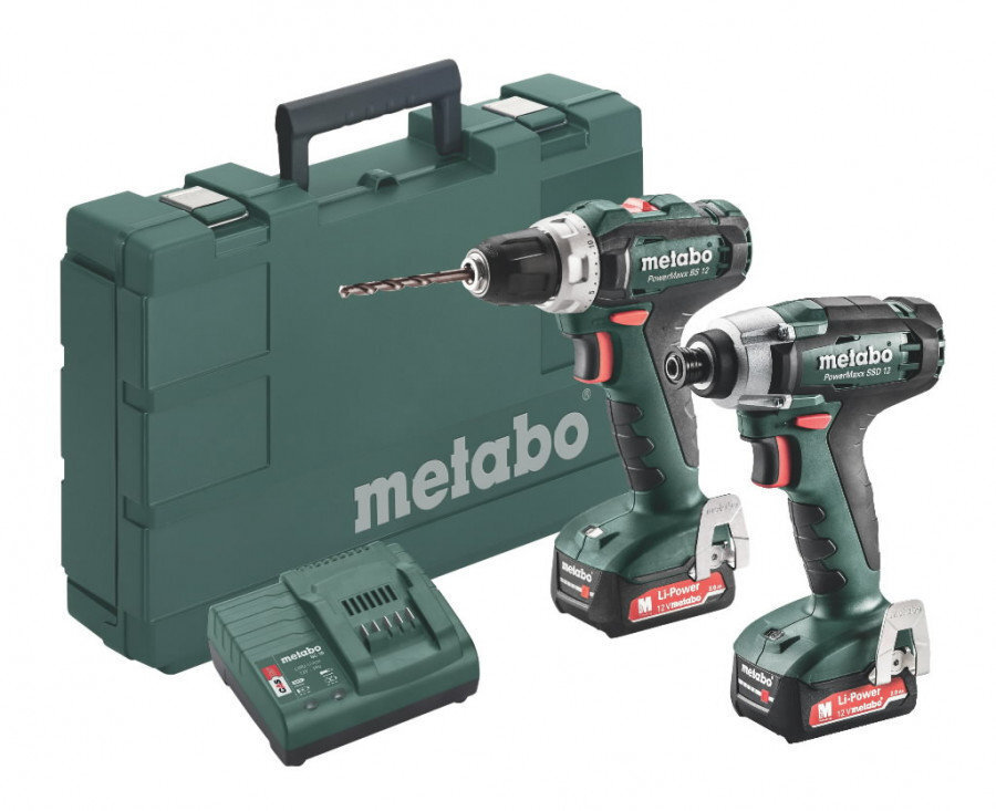 12V Combo komplekts BS 12V + SSD 12V 2,0 Ah, Metabo cena un informācija | Skrūvgrieži, urbjmašīnas | 220.lv