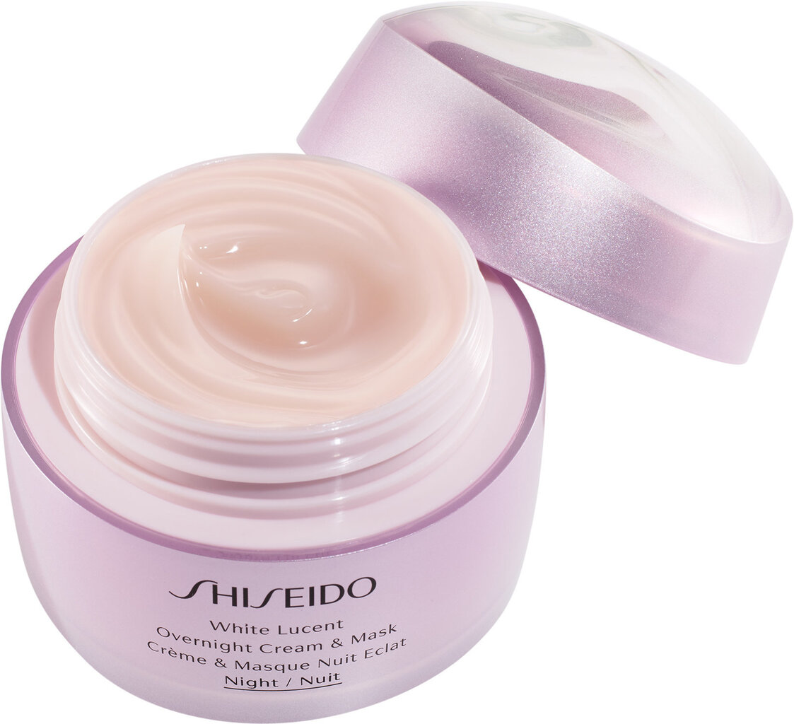 Nakts Sejas krēms-Maska Shiseido White Lucent Overnight Cream & Mask, 75 ml cena un informācija | Sejas krēmi | 220.lv