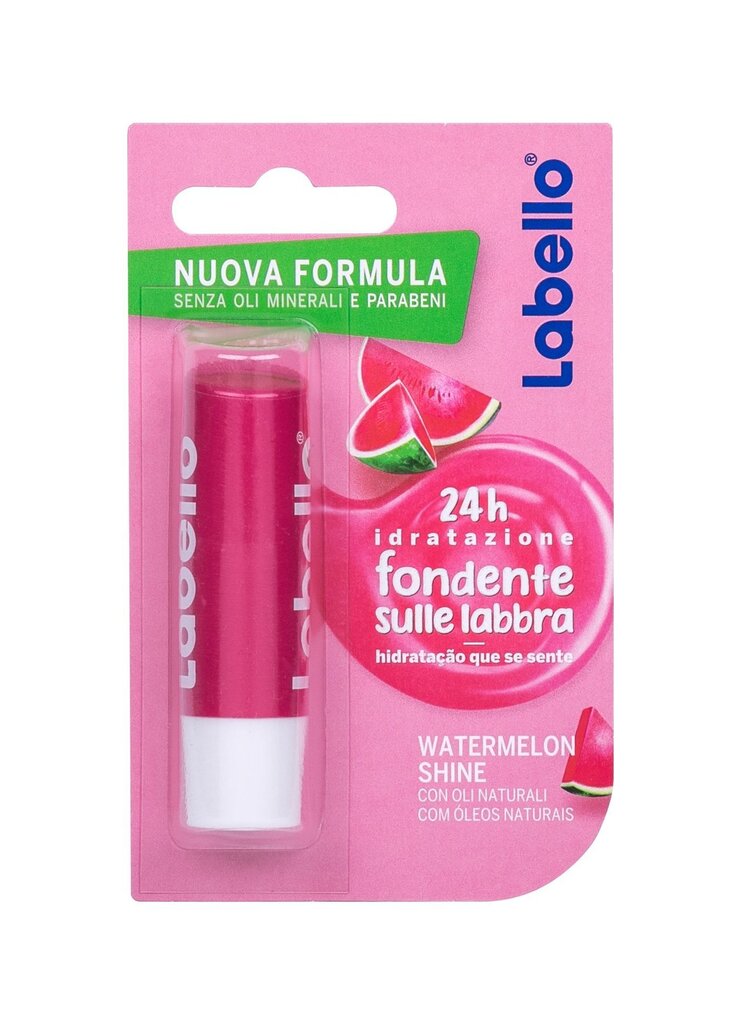 Lūpu balzāms Labello 4,8 g, Watermelon Shine cena un informācija | Lūpu krāsas, balzāmi, spīdumi, vazelīns | 220.lv