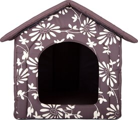 Лежак-будка Hobbydog R1 цветы, 38x32x38 см, коричневый цена и информация | Лежаки, домики | 220.lv