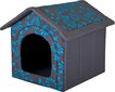 Gultiņa-būda Hobbydog R2 ziedu, 44x38x45 cm, pelēka/zila cena un informācija | Suņu gultas, spilveni, būdas | 220.lv