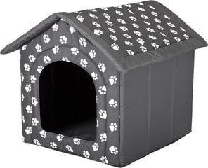 Лежак-конура Hobbydog R3 следы, 52x46x53 см, серый цена и информация | Лежаки, домики | 220.lv